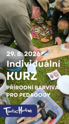INDIVIDUÁLNÍ KURZ (1-2 osoby)  PŘÍRODNÍ BARVIVA pro pedagogy 29.8.2026 Vsetín