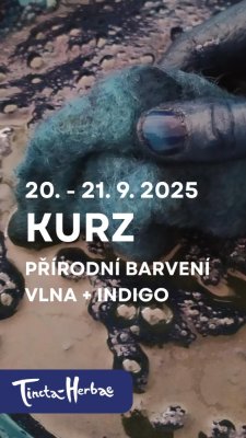 KURZ PŘÍRODNÍ BARVENÍ: Vlna a indigo 20. - 21. 9. 2025 Vsetín