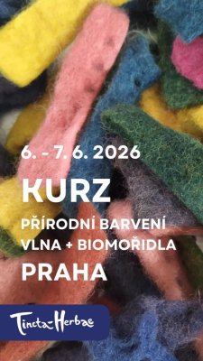 KURZ PŘÍRODNÍ BARVENÍ:  Vlna a rostlinná mořidla 6. - 7. 6. 2026 PRAHA