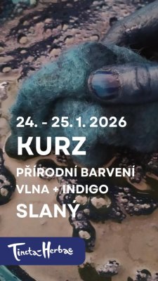 KURZ PŘÍRODNÍ BARVENÍ: Vlna a indigo 24. - 25. 1. 2026 Slaný