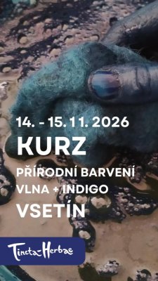 KURZ PŘÍRODNÍ BARVENÍ: Vlna a indigo 14. - 15. 11. 2026 VSETÍN